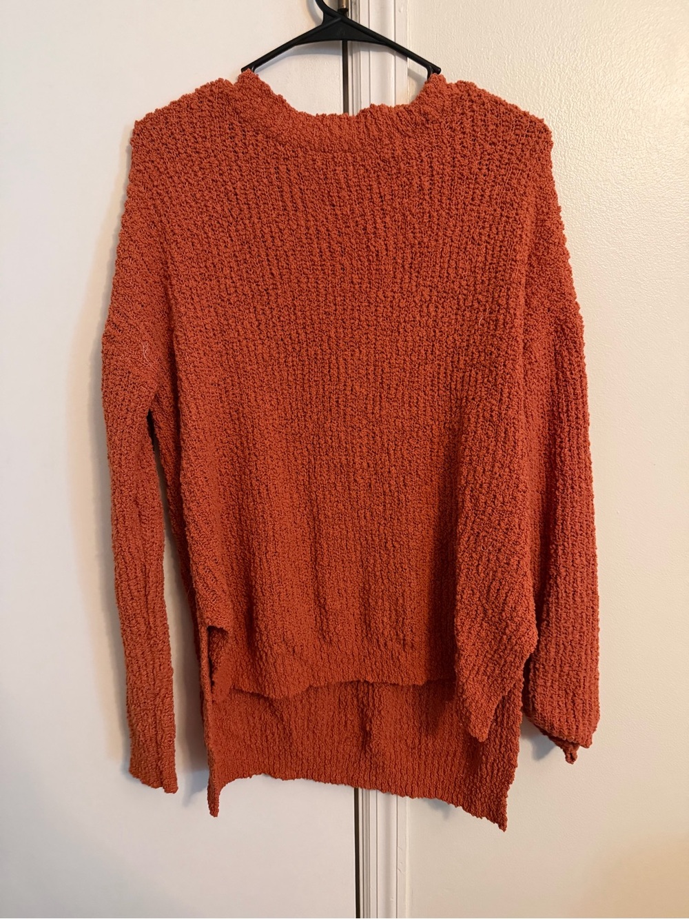 Maurices Women's Textured Rust Orange Crewneck Sweater